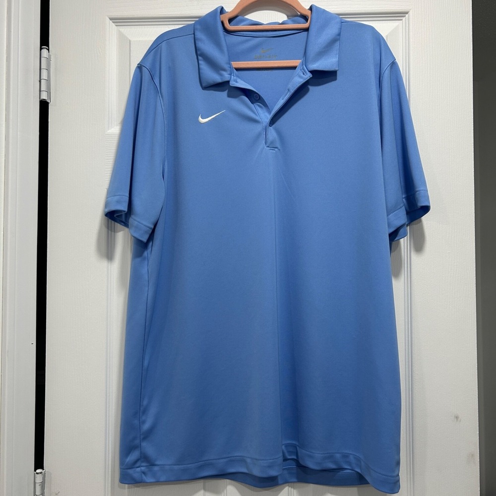 Nike Men's Size XL Dri-Fit Golf Polo Shirt Short Sleeves Blue Extra Large EUC